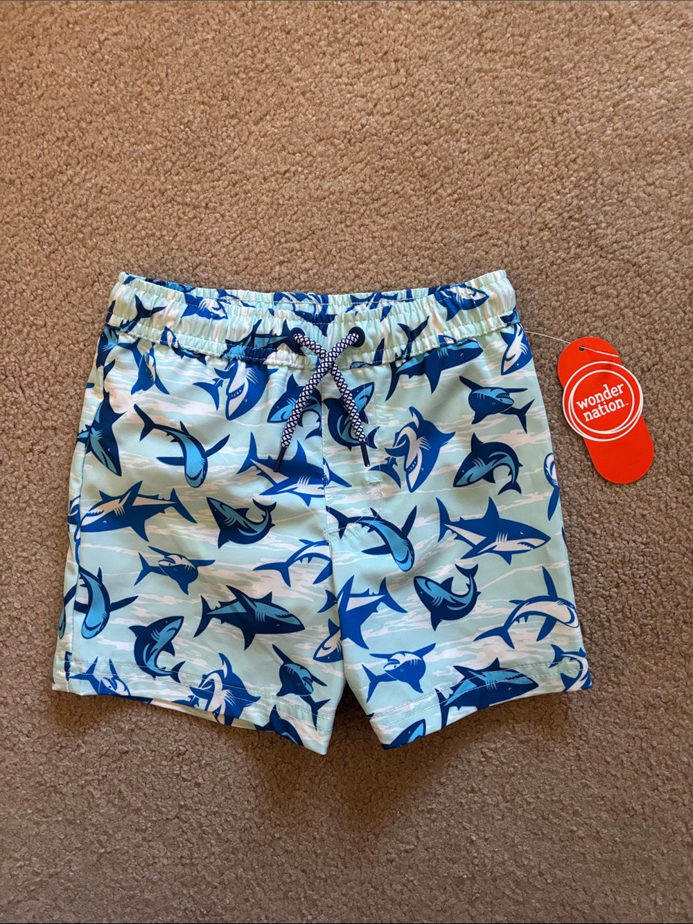 Wonder Nation Shark Swim Trunks - Size 2T